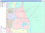 Council Bluffs Wall Map Color Cast Style 2023